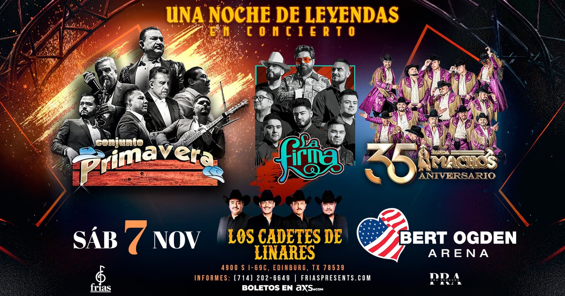 Conjunto Primavera, La Firma, Banda Machos, Cadetes de Linares