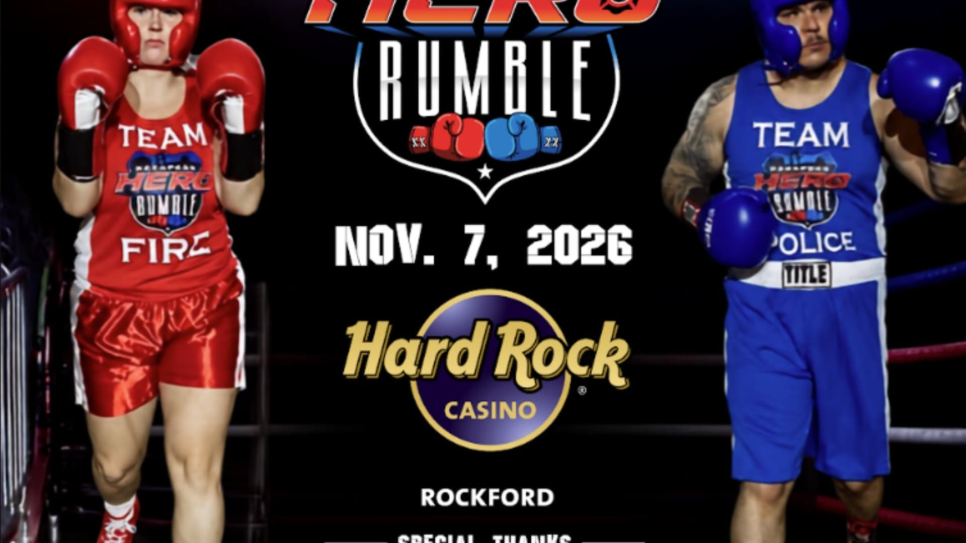 Rockford Hero Rumble - Police Vs Fire Boxing Rockford Hero Rumble - Police Vs Fire Boxing