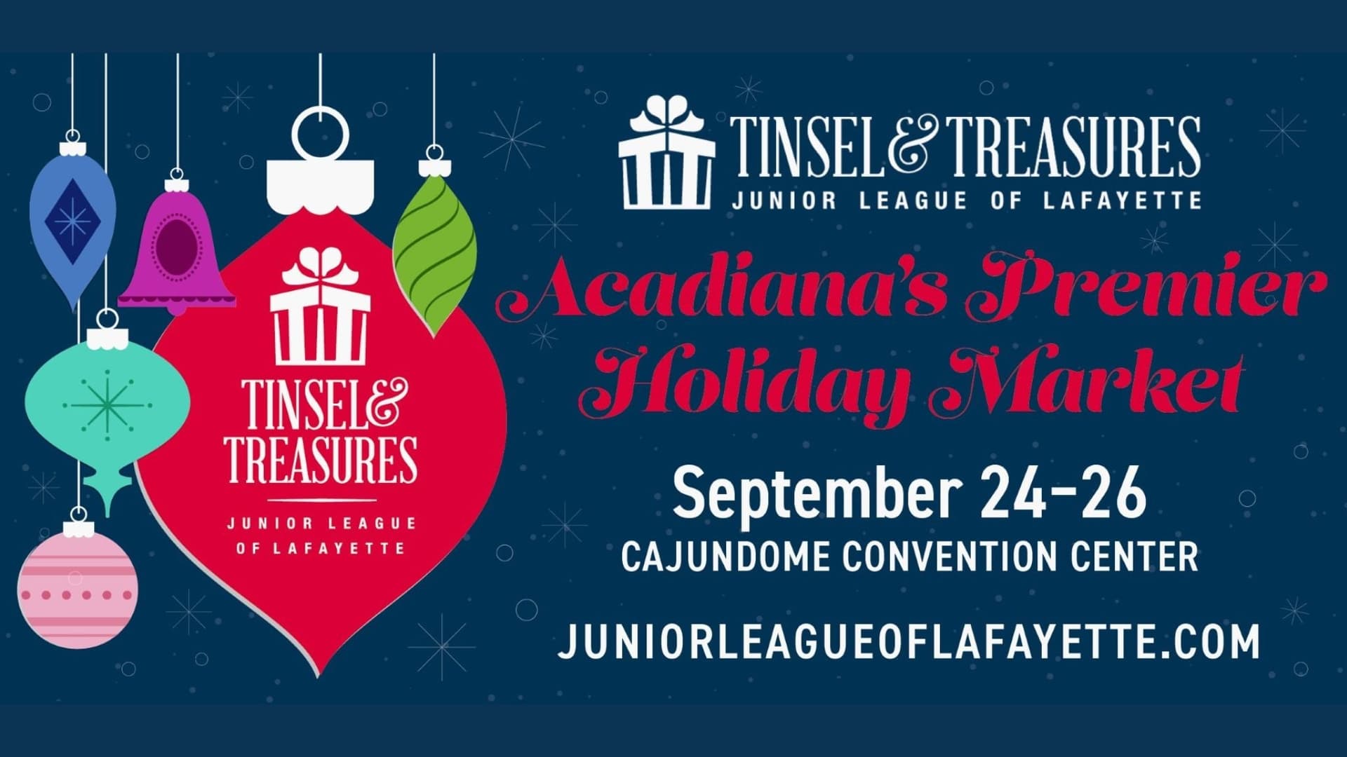 Jr. League of Lafayette Tinsel & Treasures 2026 Preferred Shopping Jr. League of Lafayette Tinsel & Treasures 2026 Preferred Shopping
